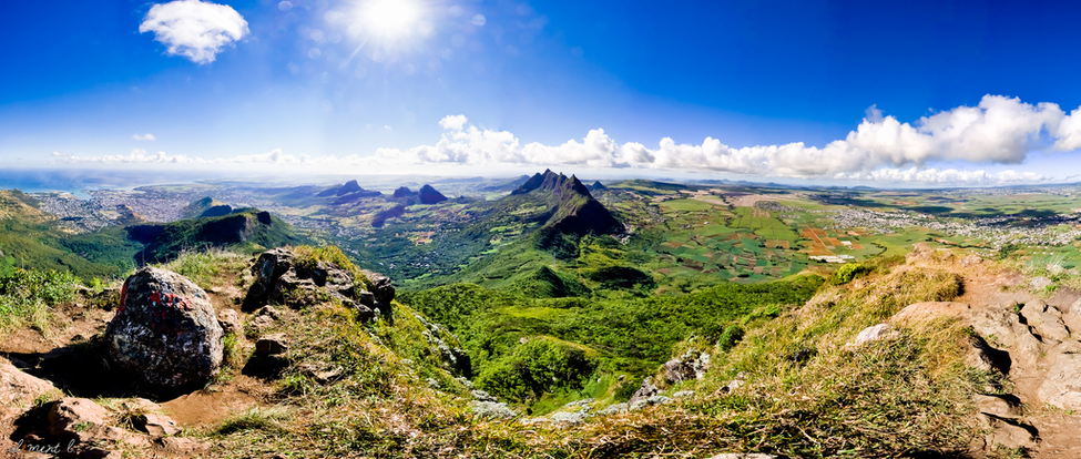 A panoramic view of Mauritius Island