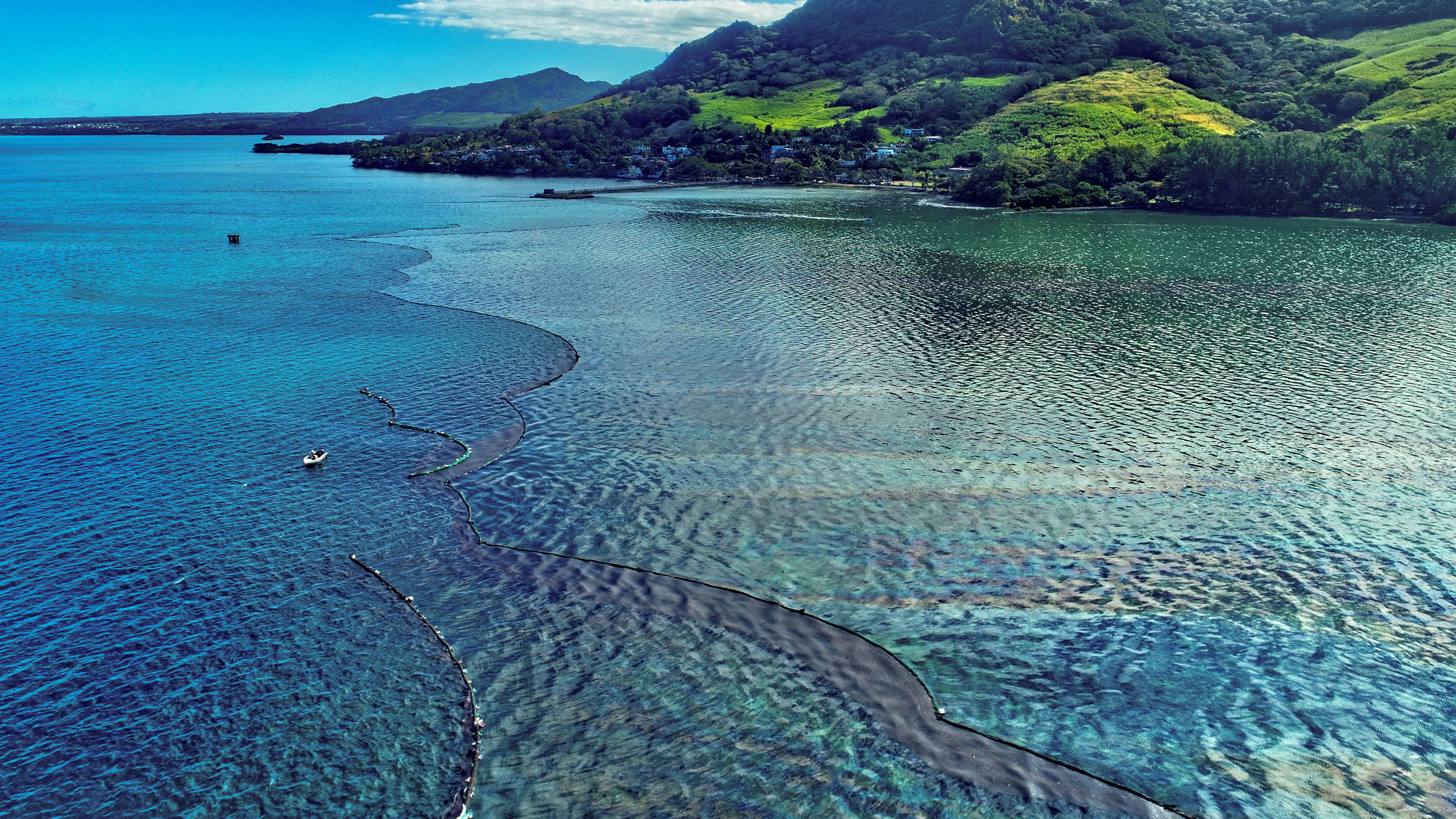 Oil spill from a Japanese ship