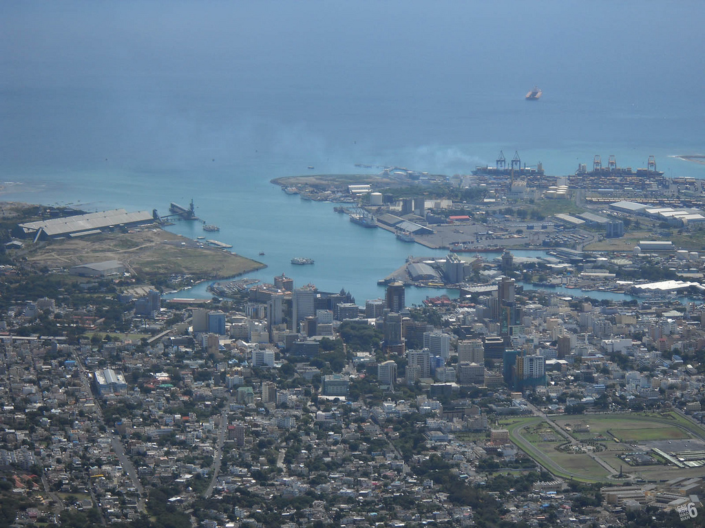 The view of Port Louis from the summit